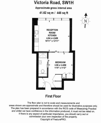 Studio flat to rent in 55 Victoria Street, Westminster, SW1H-Floorplan