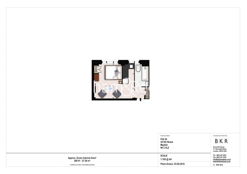 Studio flat to rent in Hill Street, Mayfair, W1J-Floorplan