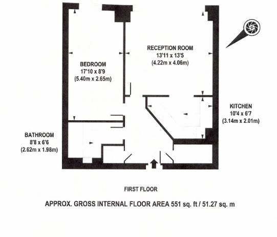 1  bedroom flat to rent in Exchange House, Pimlico, SW1P-Floorplan