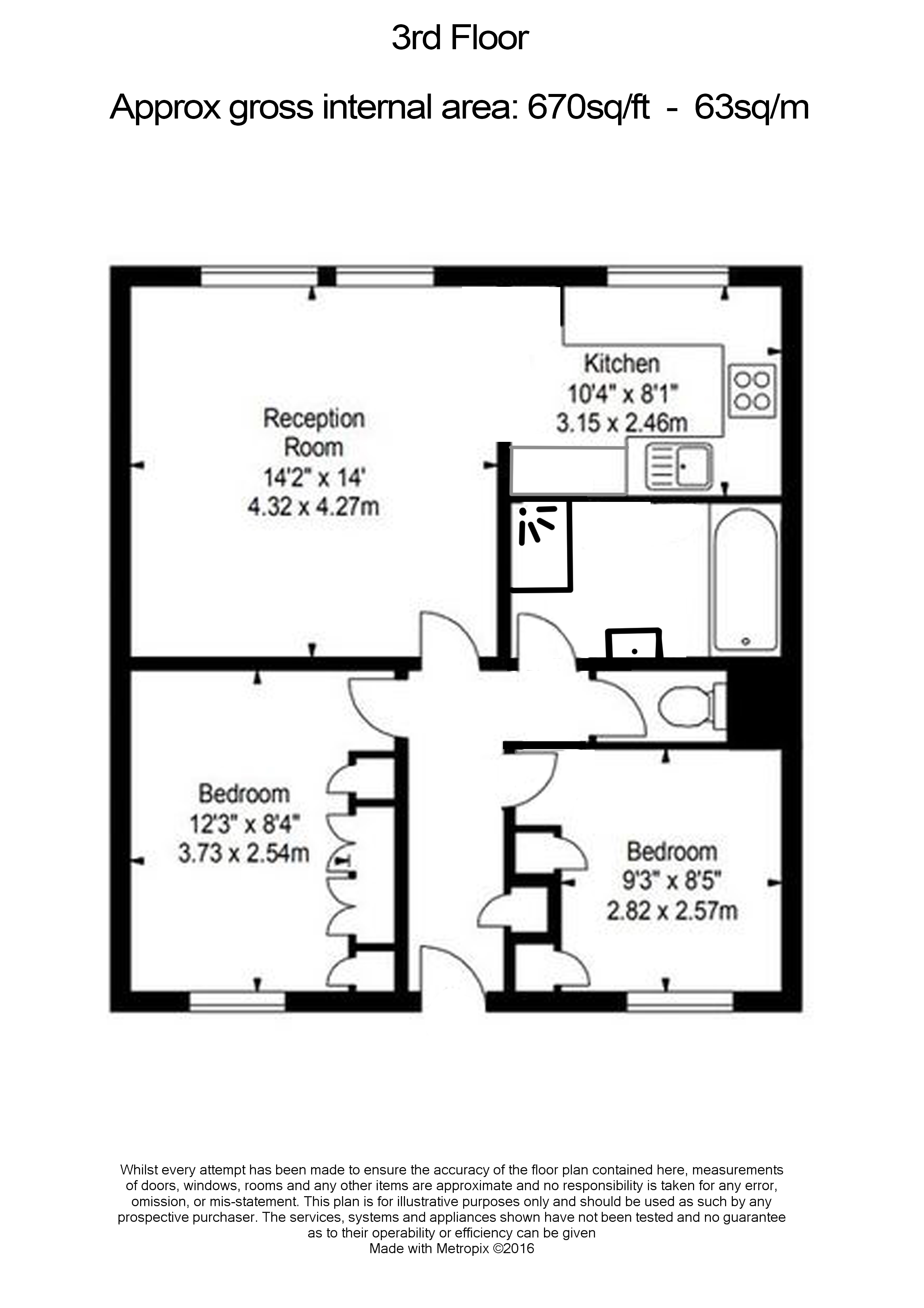 2 bedrooms  for sale in Fulham Road, Chelsea, SW3-Floorplan