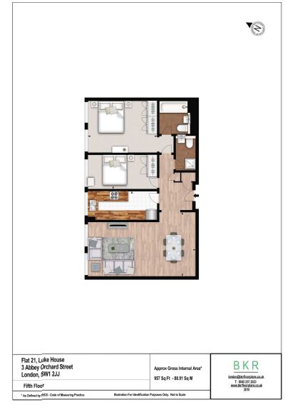 2 bedrooms flat to rent in Luke House, Victoria, SW1P-Floorplan