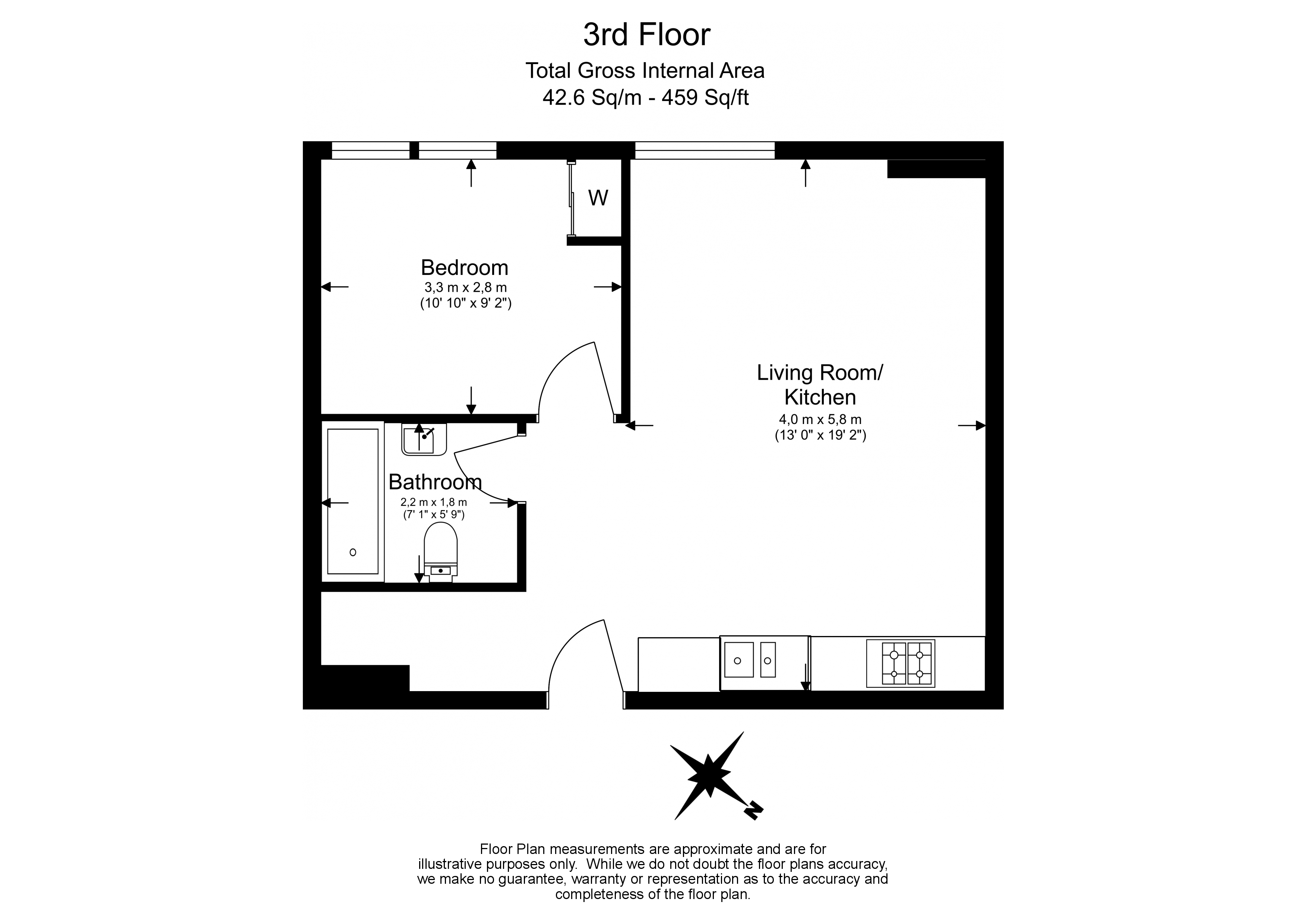 1  bedroom flat to rent in Nell Gwynn House, Chelsea, SW3-Floorplan