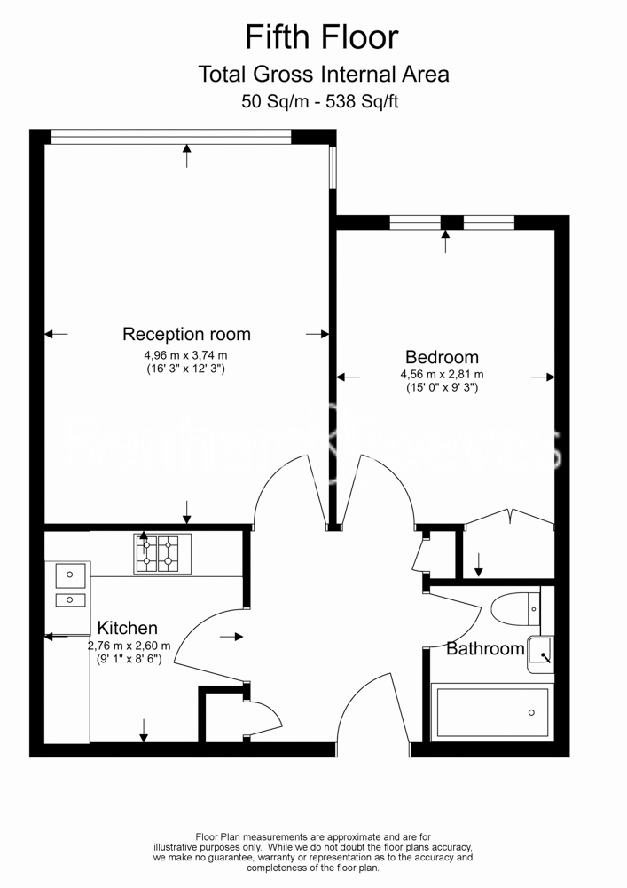 1  bedroom flat to rent in Coleridge Gardens, Chelsea, SW10-Floorplan