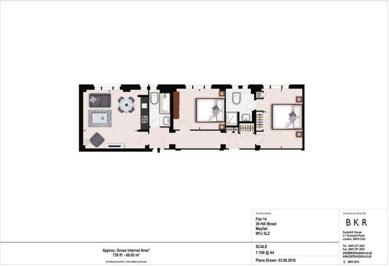 2 bedrooms flat to rent in 39 Hill Street, Mayfair, W1J-Floorplan