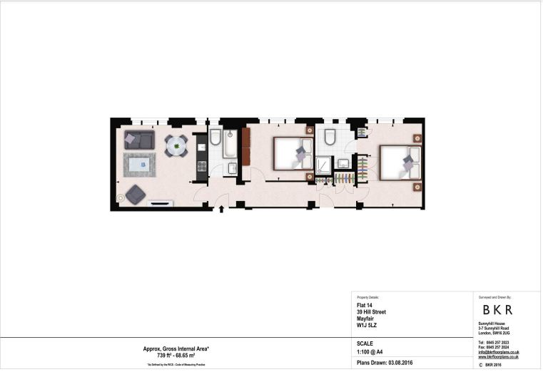 2  bedrooms flat to rent in 39 Hill Street, Mayfair, W1J-Floorplan