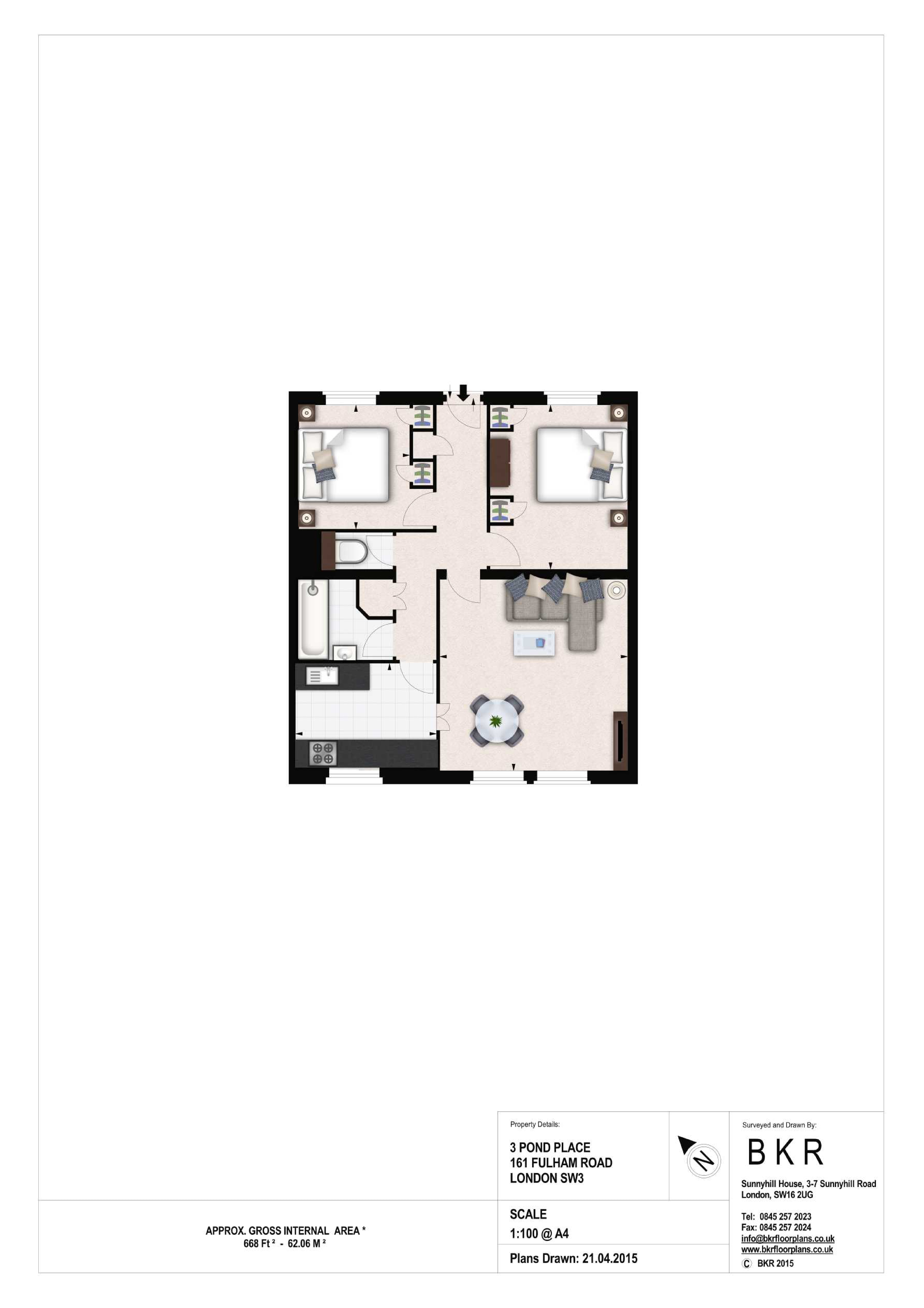 2 bedrooms flat to rent in Fulham Road, Knightsbridge, SW3-Floorplan