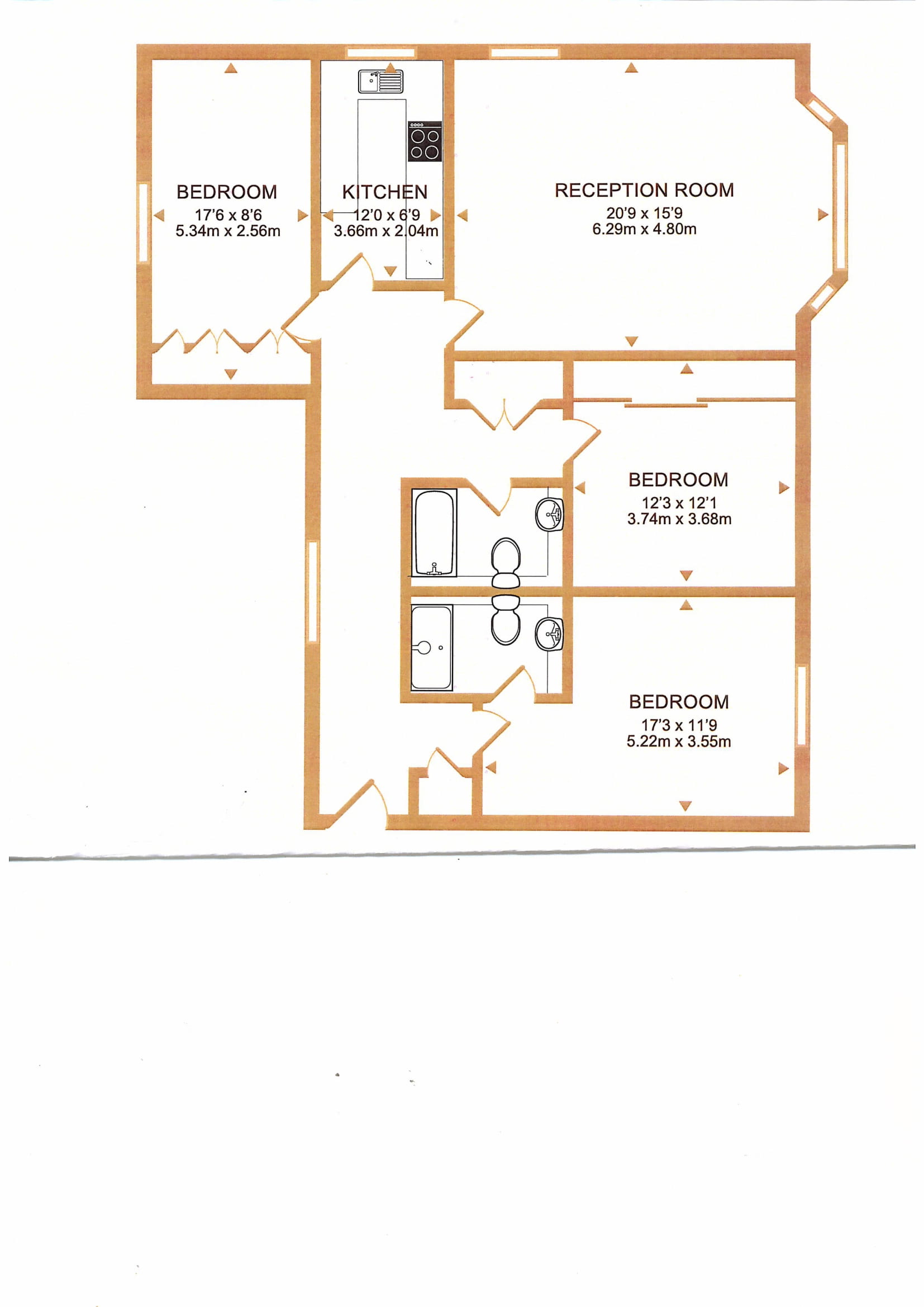 3 bedrooms flat to rent in 9 Holbein Place, Chelsea, SW1W-Floorplan