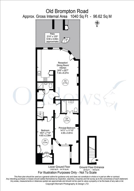 2  bedrooms flat to rent in Old Brompton Road, South Kensington, SW5-Floorplan