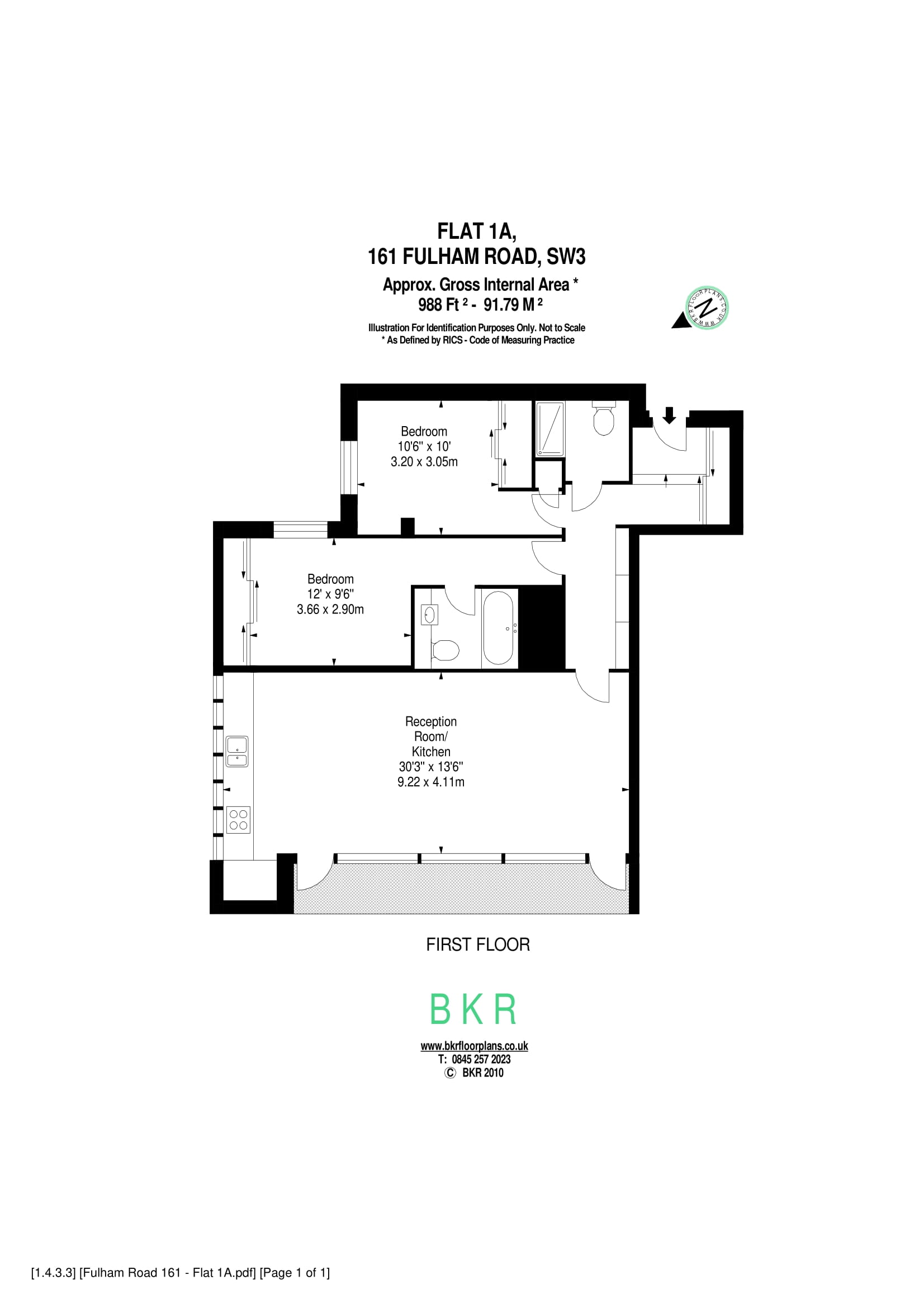 2  bedrooms flat to rent in Fulham Road, Knightsbridge, SW3-Floorplan