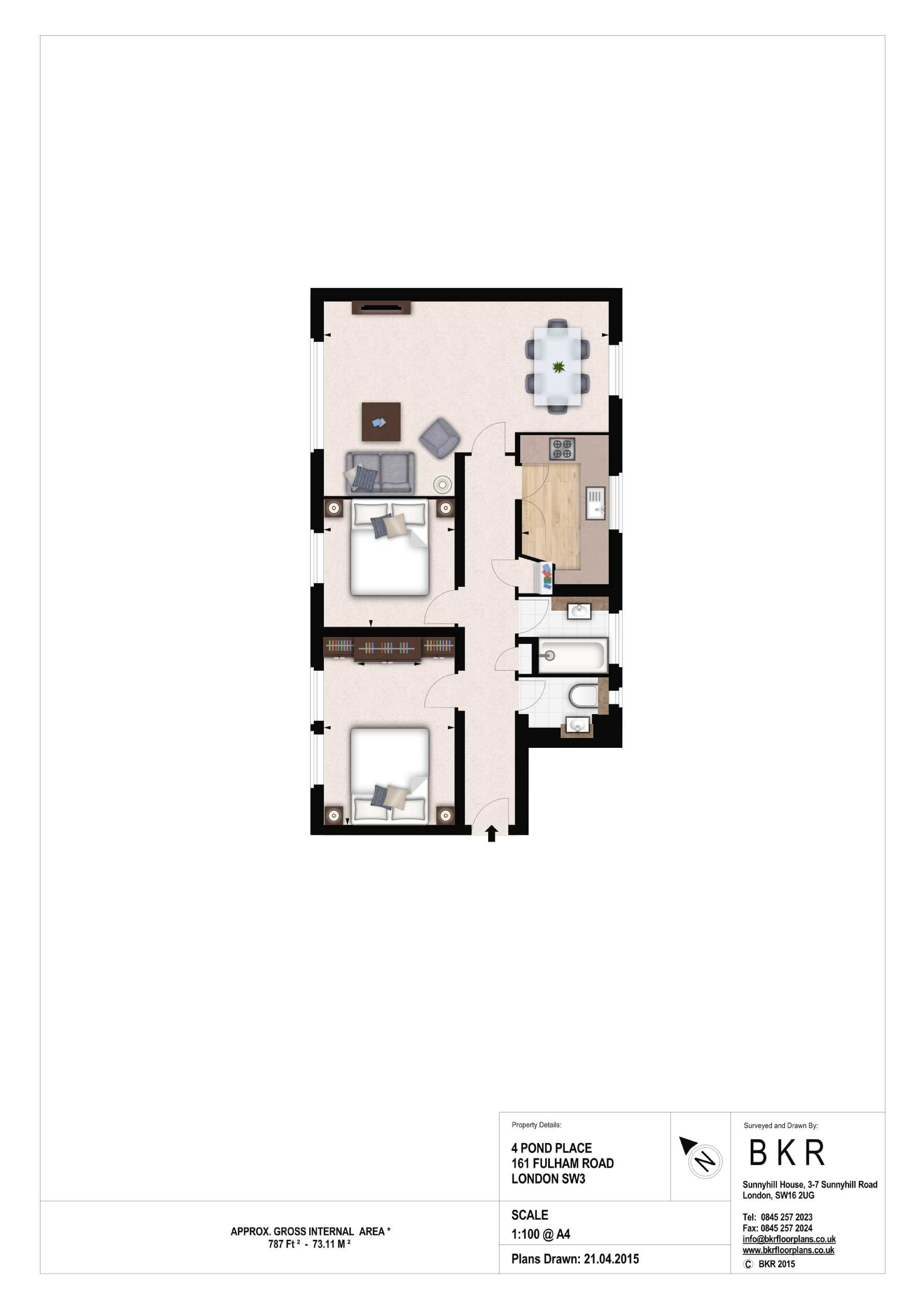 2  bedrooms flat to rent in Fulham Road, Chelsea, SW3-Floorplan