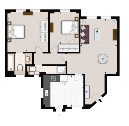 2 bedrooms flat to rent in Pelham Court, Knightsbridge, SW3-Floorplan
