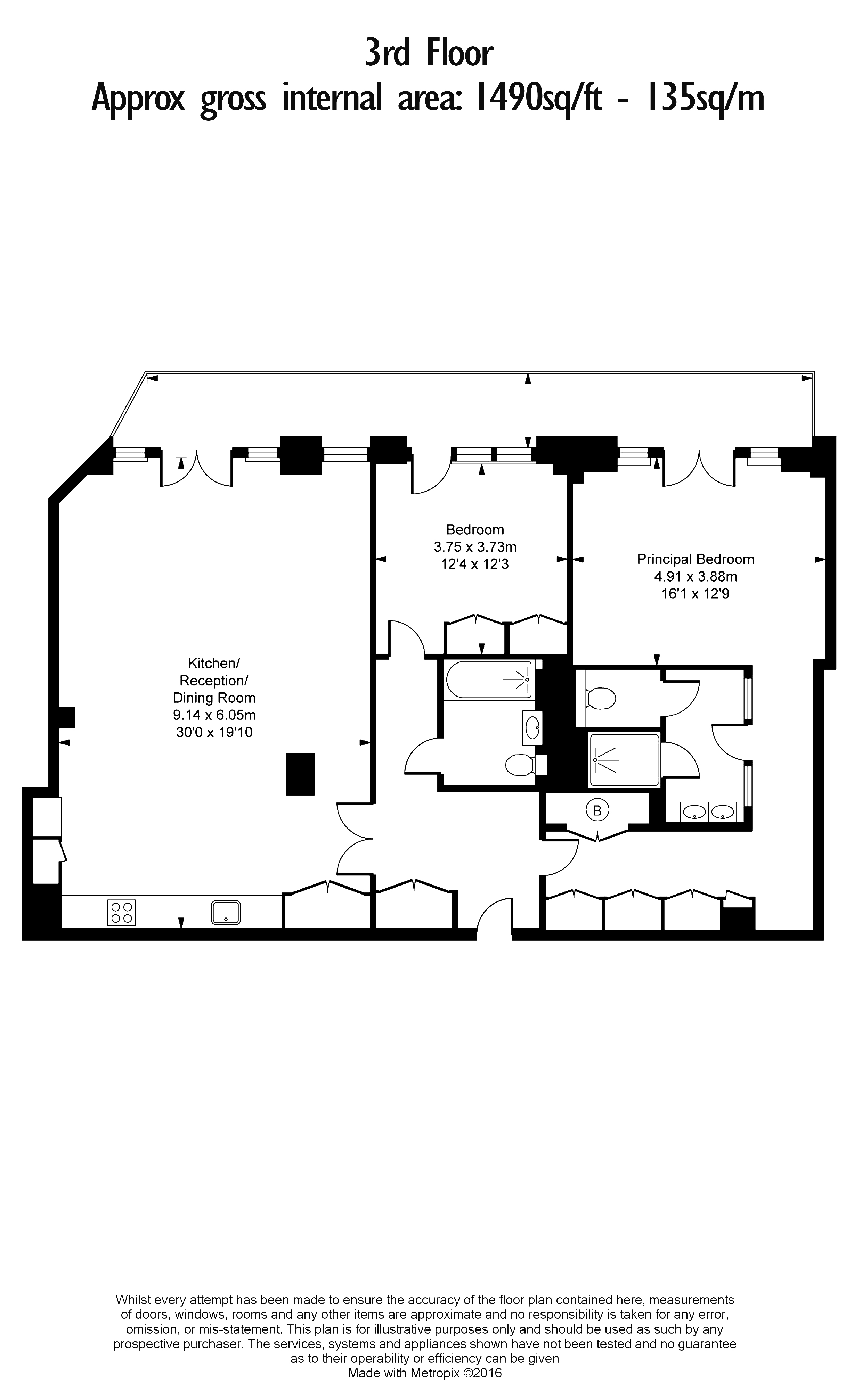 2  bedrooms flat to rent in 55 Victoria Street, Westminster, SW1H-Floorplan