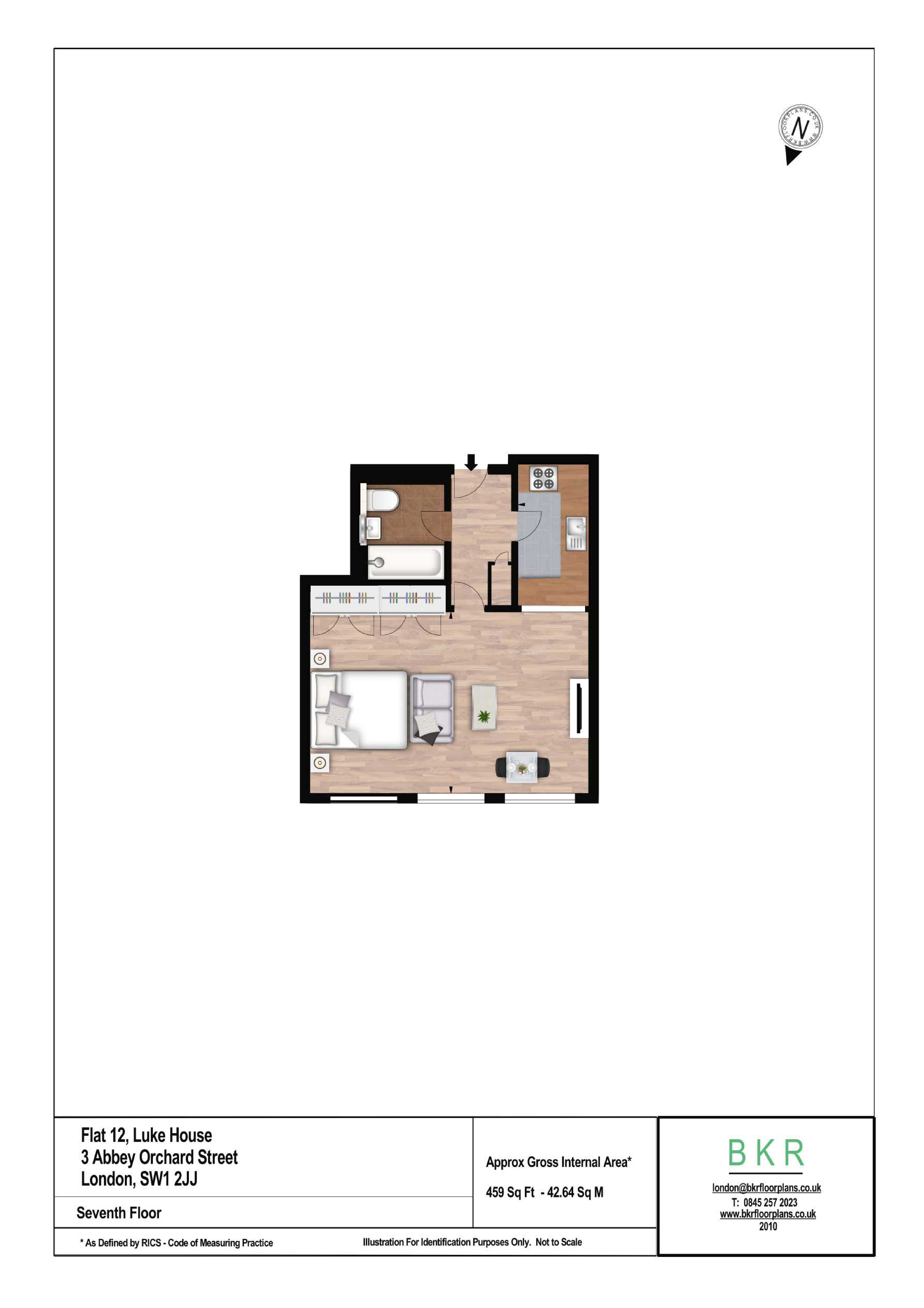 1  bedroom flat to rent in Abbey Orchard Street, Victoria, SW1P-Floorplan