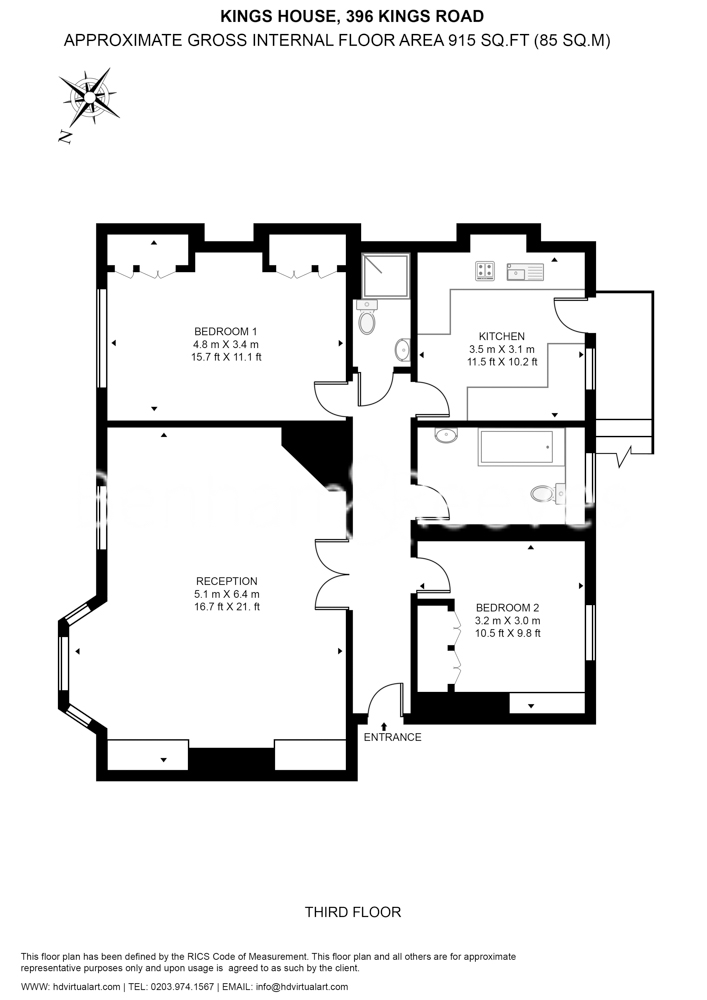 2  bedrooms flat to rent in Kings House, 396 Kings Road, Chelsea SW3-Floorplan