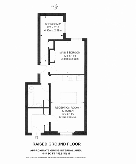 2  bedrooms flat to rent in Harcourt Terrace, Chelsea, SW10-Floorplan