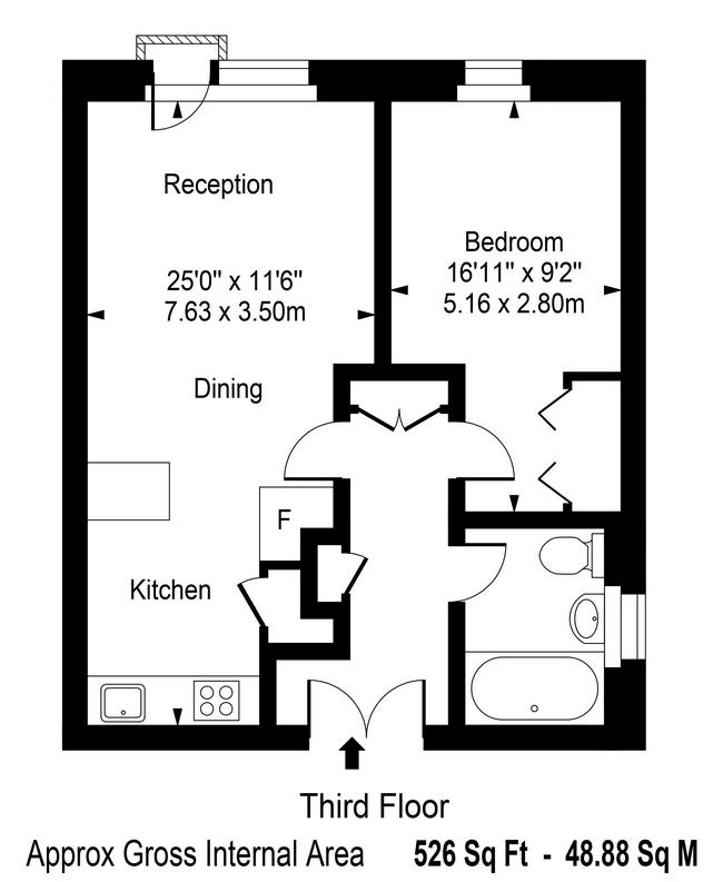 1  bedroom flat to rent in Moore House, Grosvenor Waterside, SW1-Floorplan