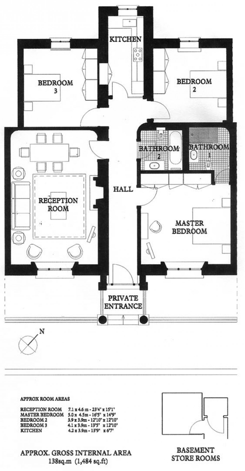 3  bedrooms flat to rent in Onslow Square, South Kensington, SW7-Floorplan