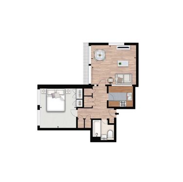 1  bedroom flat to rent in Luke House, Westminster, SW1-Floorplan