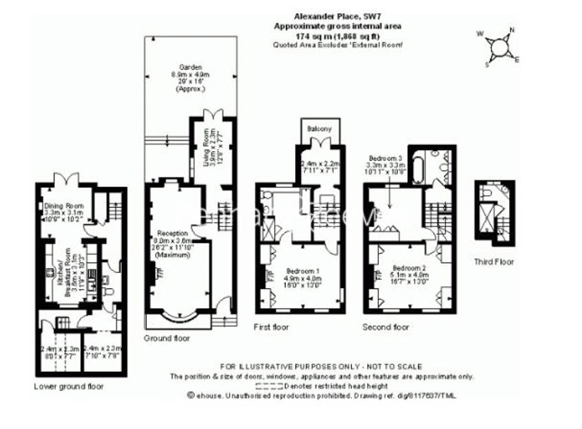 3  bedrooms house to rent in Alexander Place, South Kensington, SW7-Floorplan