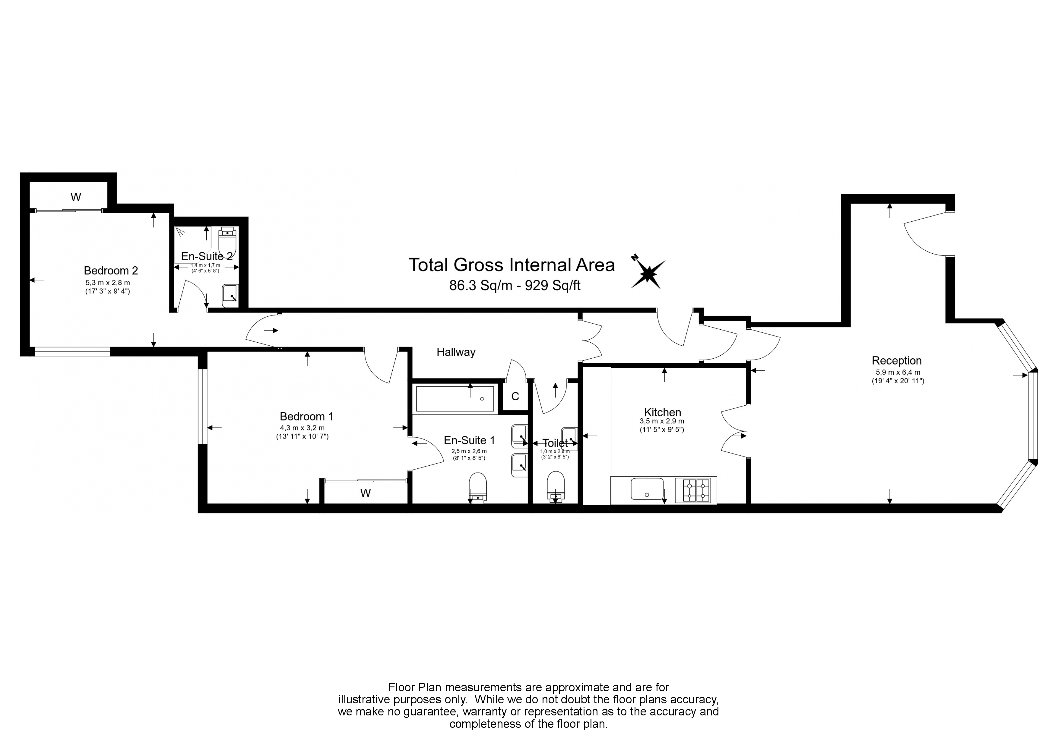 2 bedrooms flat to rent in Hans Crescent, Knightsbridge, SW1X-Floorplan