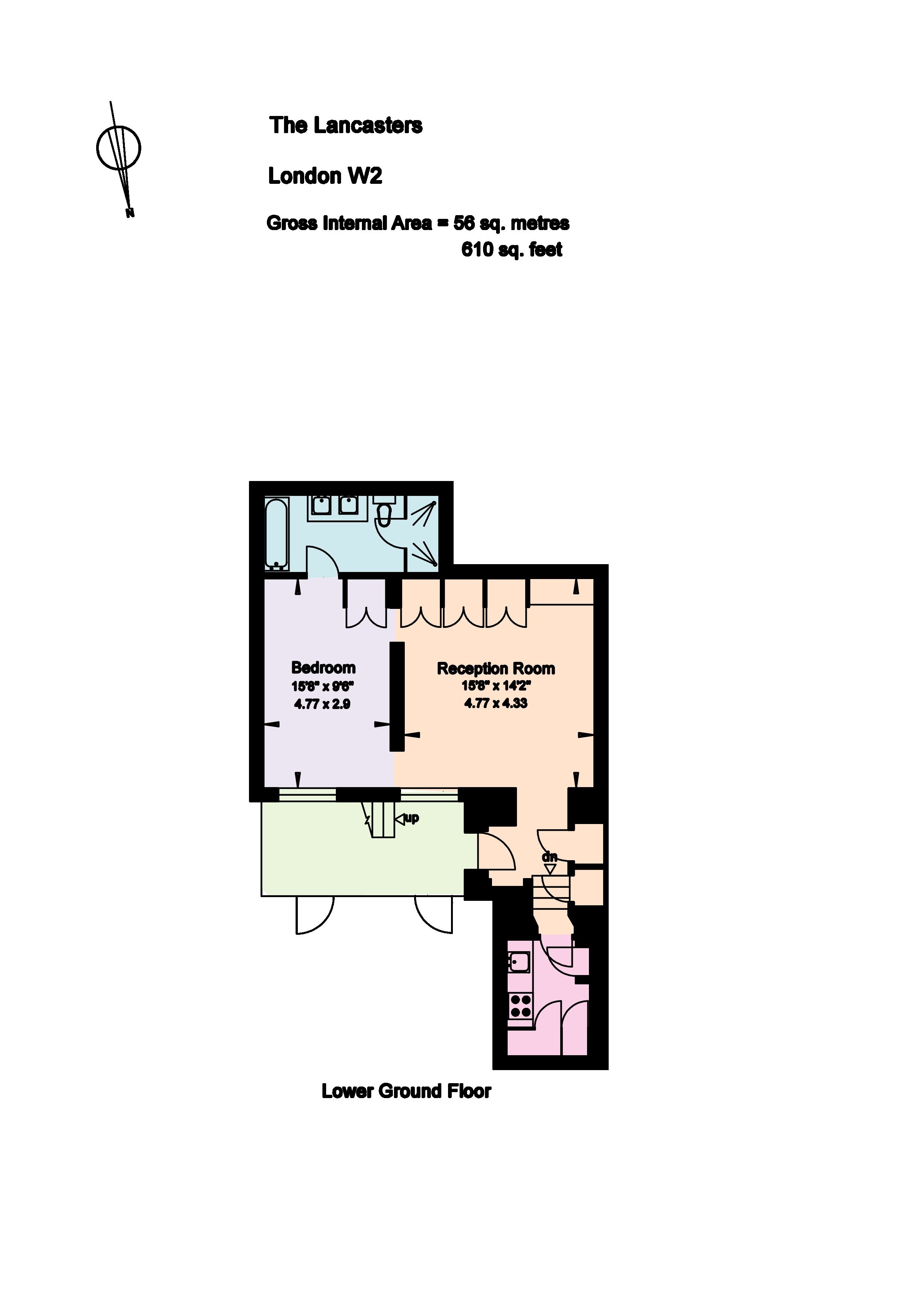 1  bedroom flat to rent in Lancaster Gate, Hyde Park, W2-Floorplan