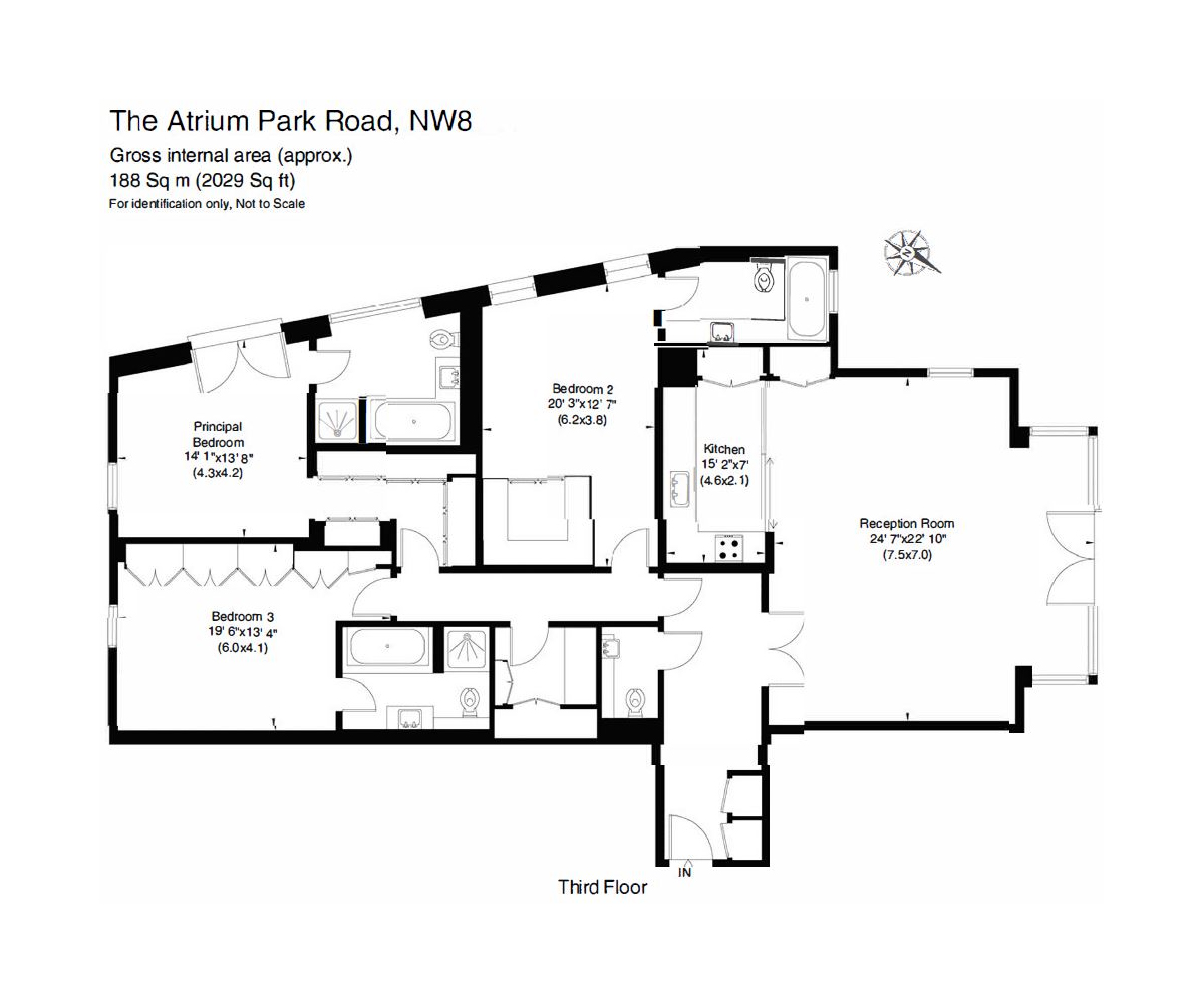 3 bedrooms flat to rent in Atrium Apartments, St Johns Wood, NW8-Floorplan