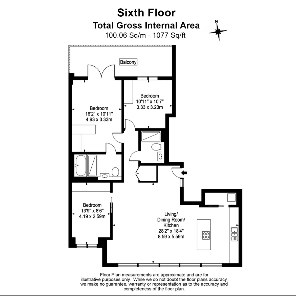 3 bedrooms flat to rent in Lillie Square, Earls Court, SW6-Floorplan