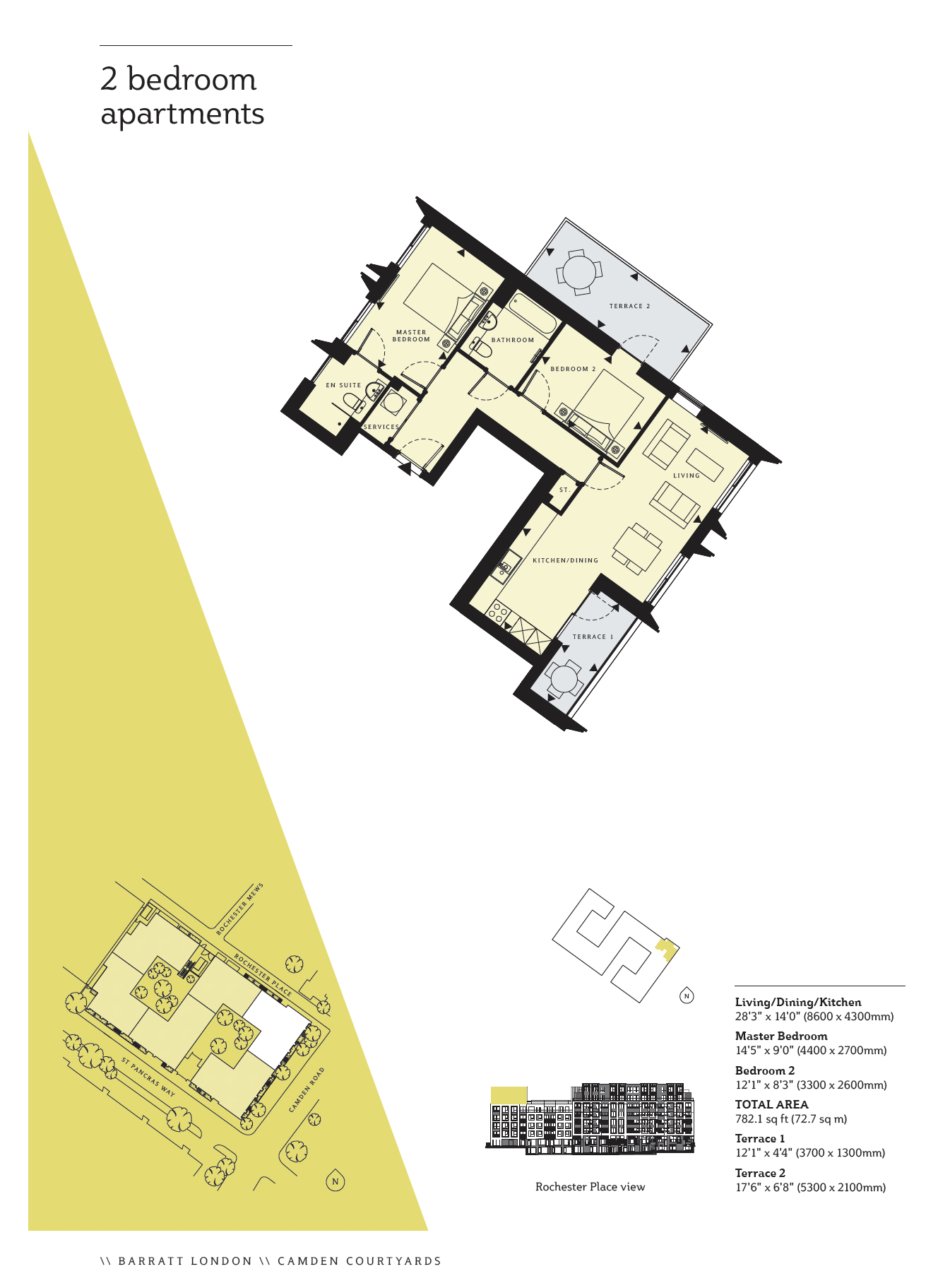 2 bedrooms flat to rent in Rochester Place, Camden NW1-Floorplan