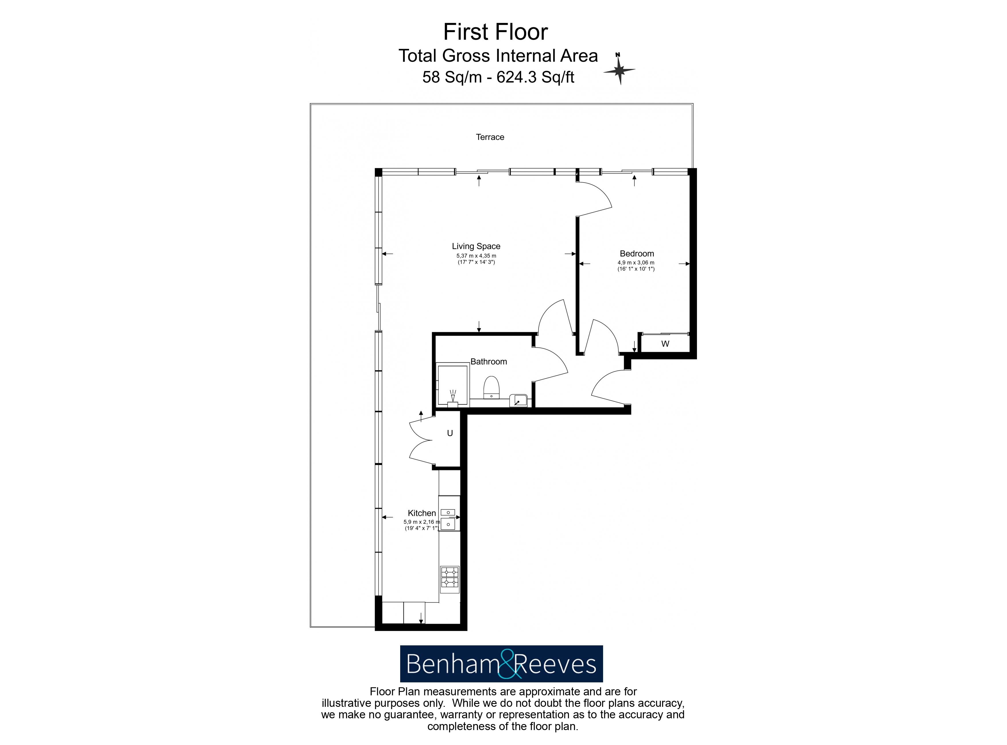 1  bedroom flat to rent in Bloomsbury, Euston NW1-Floorplan