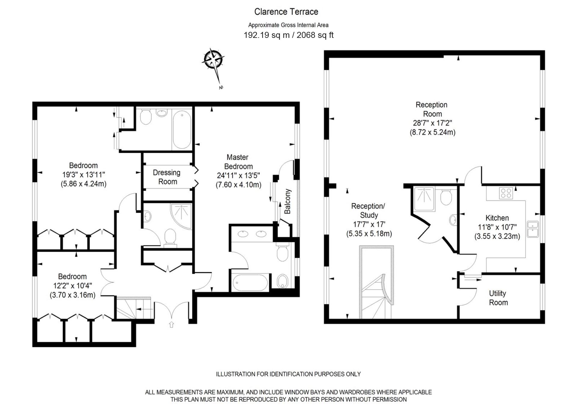 3  bedrooms flat to rent in Clarence Terrace, Regent’s Park,  NW1-Floorplan