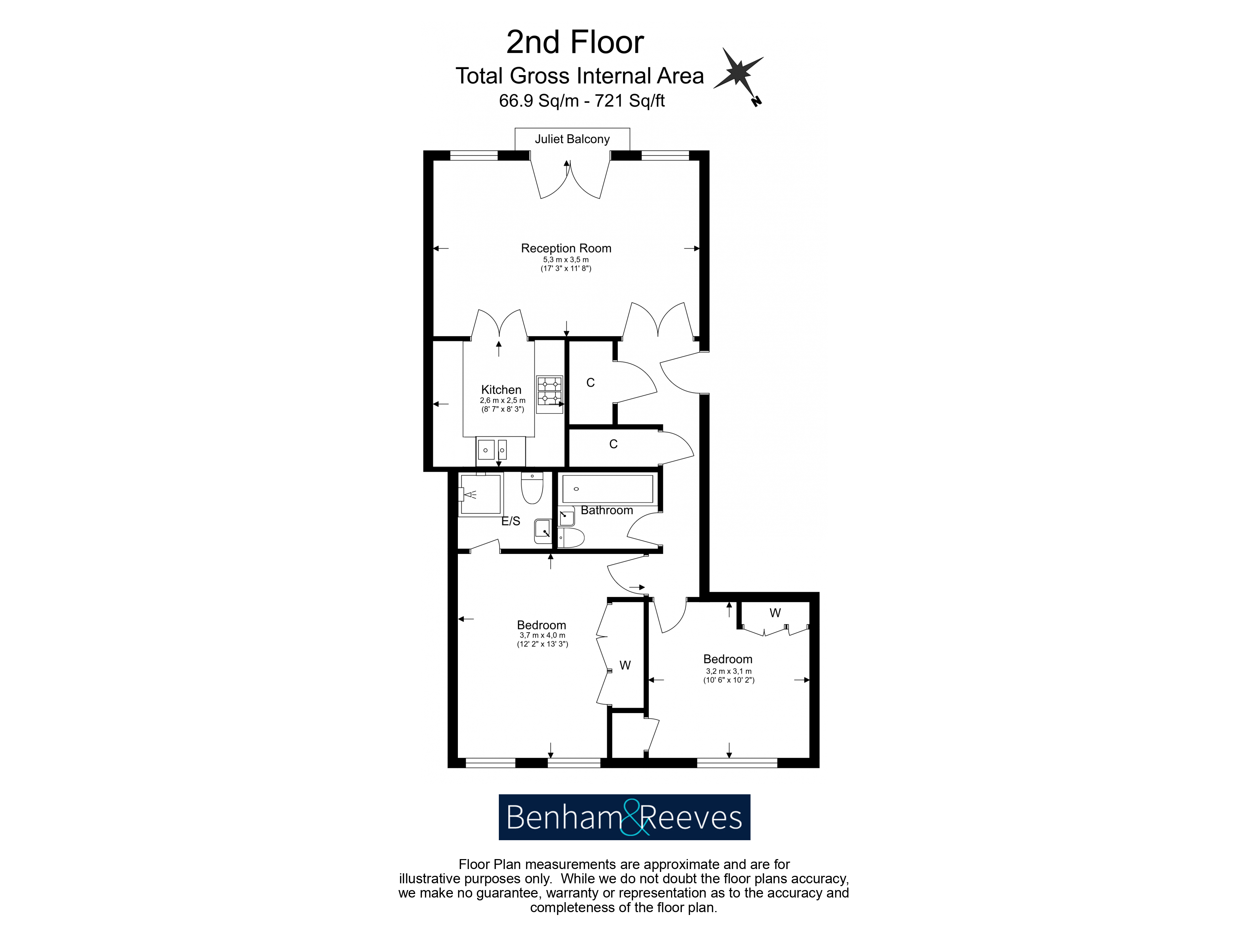 2 bedrooms flat to rent in South End Row, Kensington, W8-Floorplan