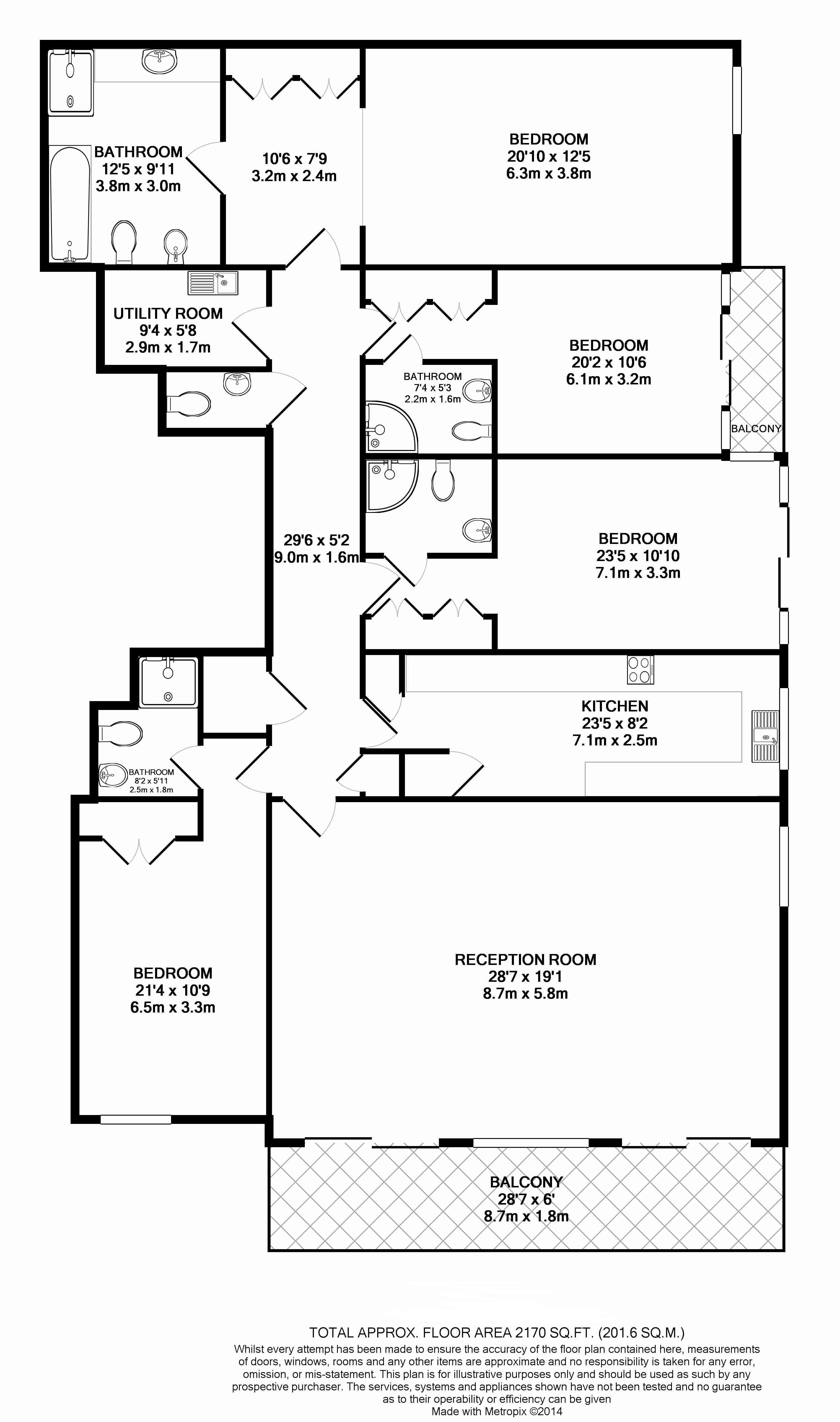 4  bedrooms flat to rent in Hyde Park Gate, Hyde Park, SW7-Floorplan