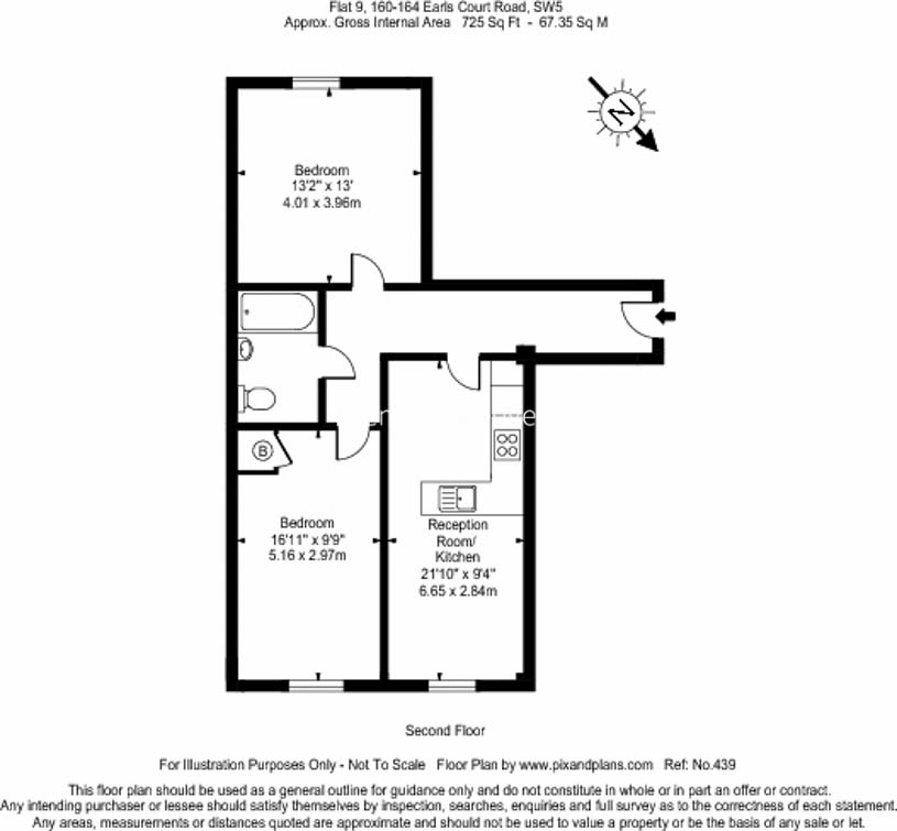 2  bedrooms flat to rent in Earl's Court Road, Earl's Court, SW5-Floorplan