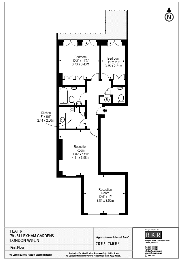 2 bedrooms flat to rent in Lexham Gardens, Kensington, W8-Floorplan