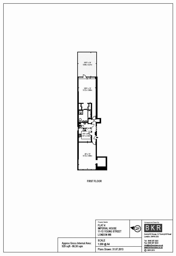 1 bedroom flat to rent in Young Street, Kensington, W8-Floorplan