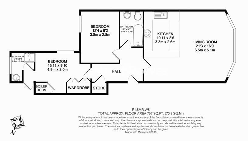 2 bedrooms flat to rent in Marloes Road, Kensington, W8-Floorplan