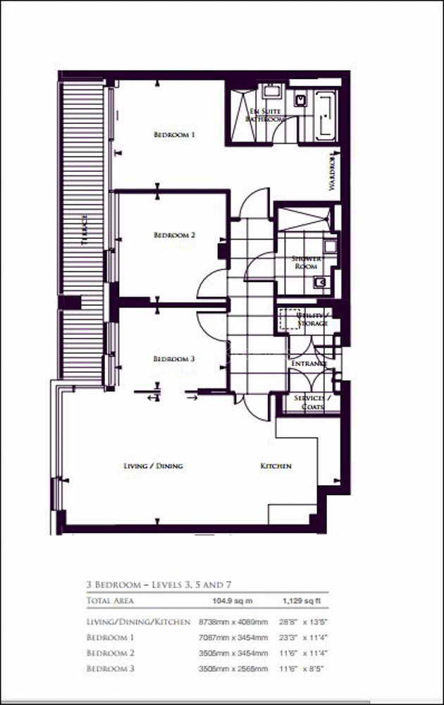 3  bedrooms flat to rent in Radnor Terrace, Kensington, W14-Floorplan
