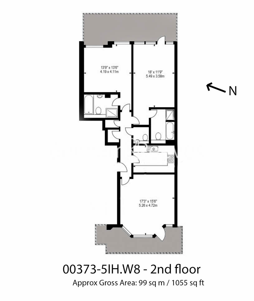 2  bedrooms flat to rent in Young Street, Kensington, W8-Floorplan