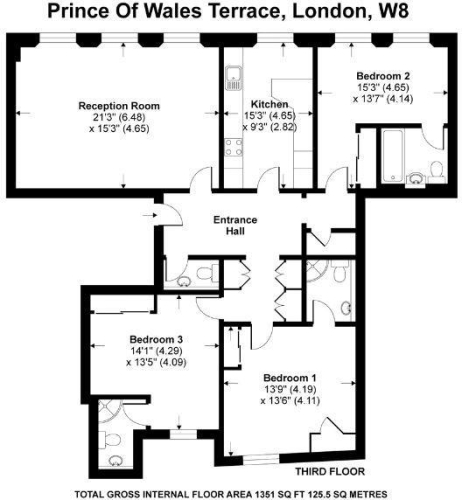 3  bedrooms flat to rent in Prince of Wales Terrace, Kensington, W8-Floorplan