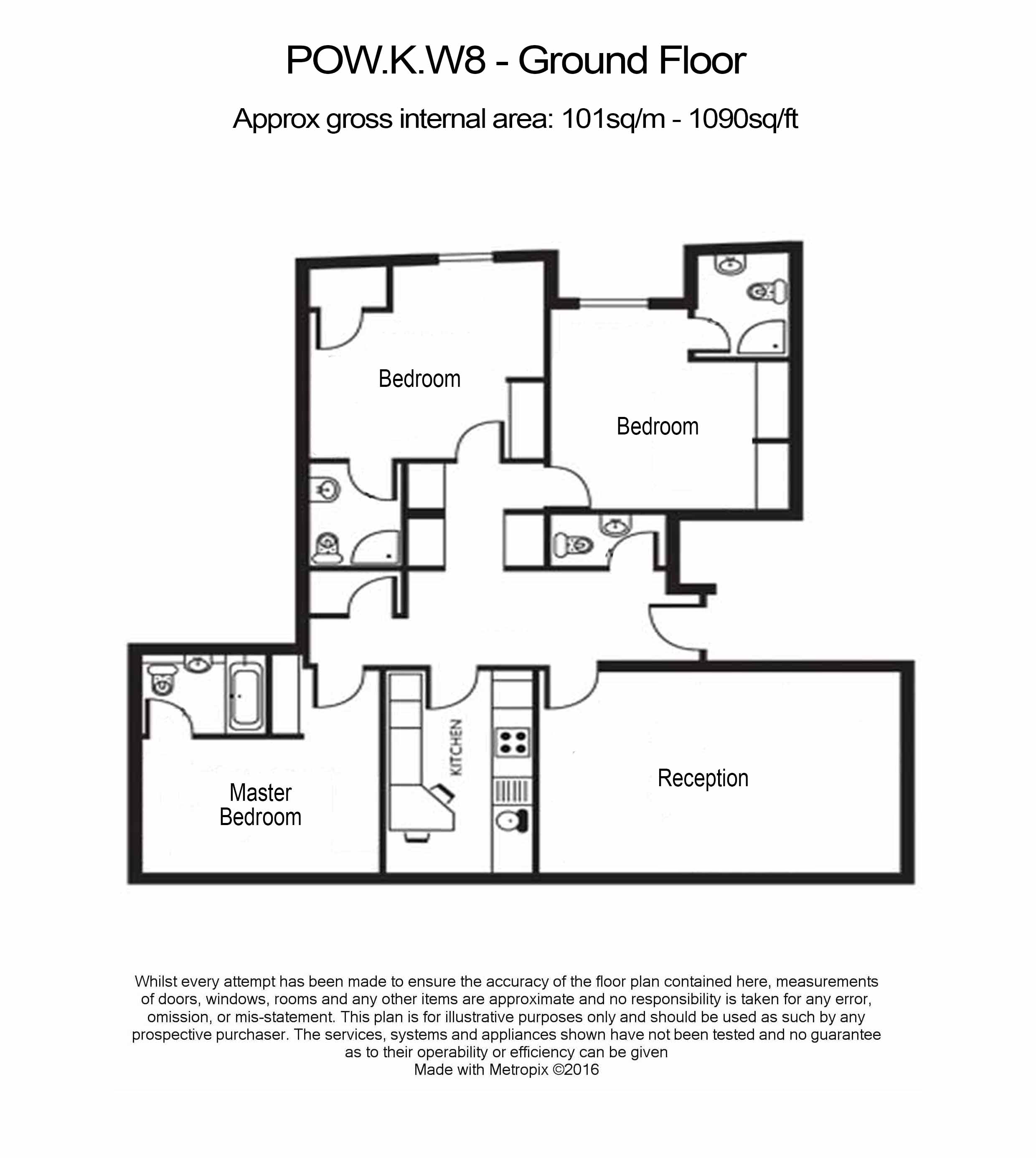 3 bedrooms flat to rent in Prince of Wales Terrace, Kensington, W8-Floorplan