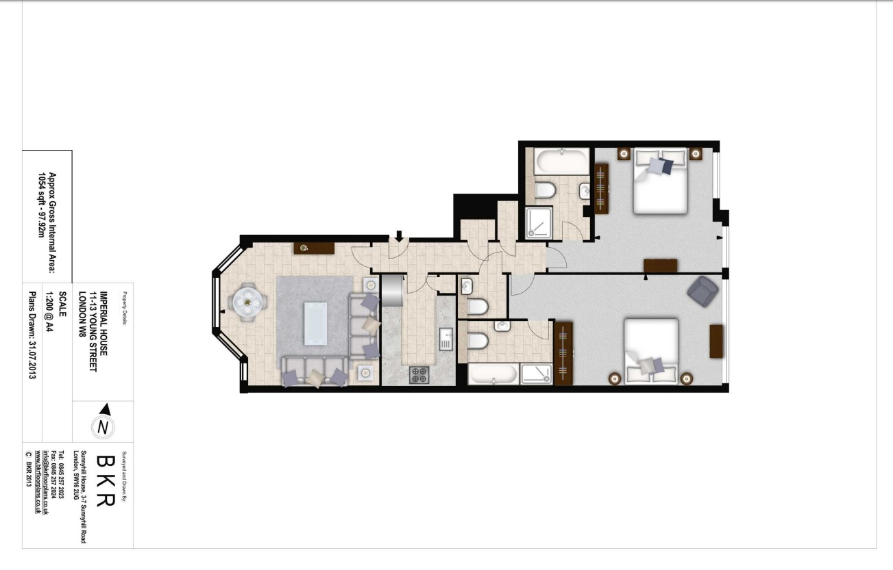 2 bedrooms flat to rent in Young Street, Kensington, W8-Floorplan