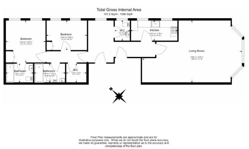 2 bedrooms flat to rent in Kensington Court, Kensington, W8-Floorplan