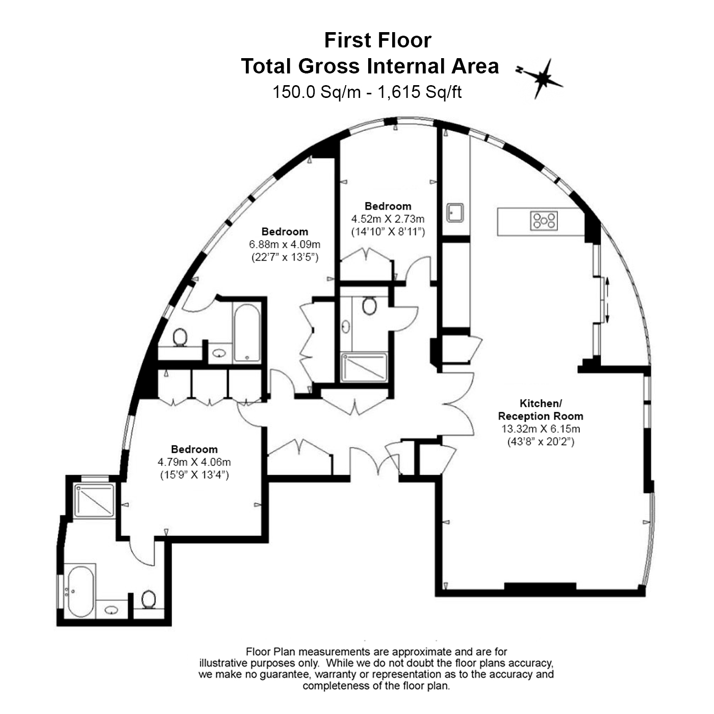 3 bedrooms flat to rent in Thornwood Gardens, Kensington, W8-Floorplan