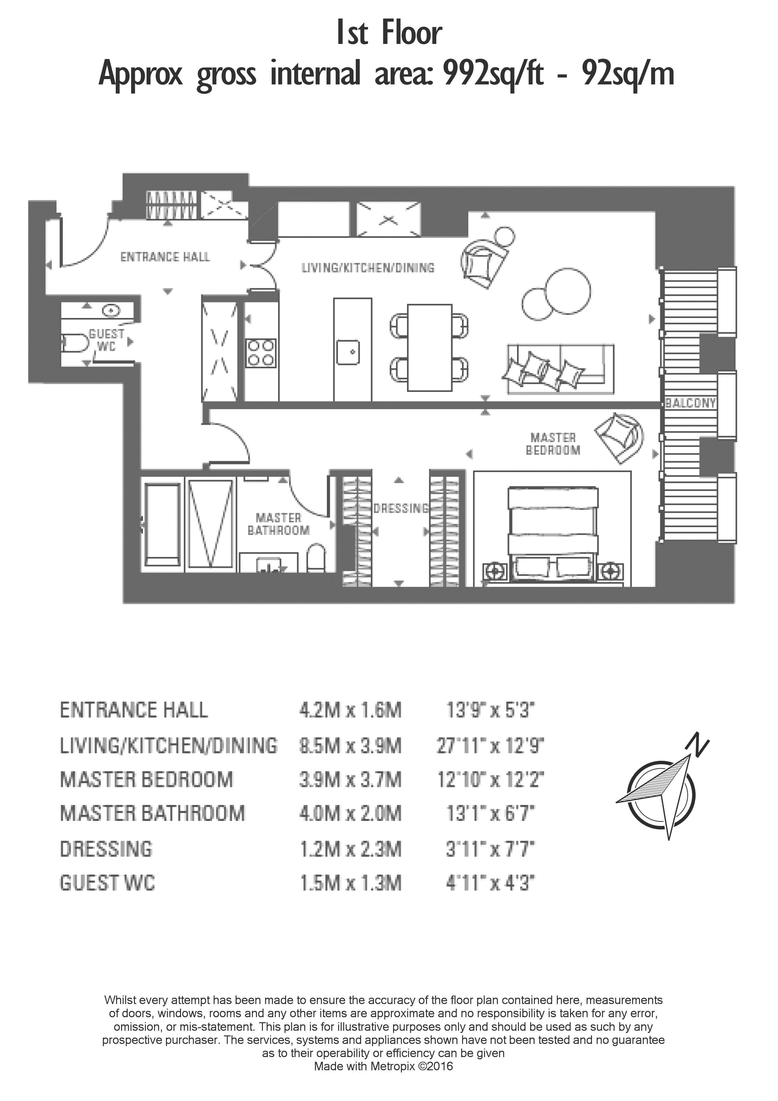 1 bedroom flat to rent in Lancer Square, Kensington, W8-Floorplan