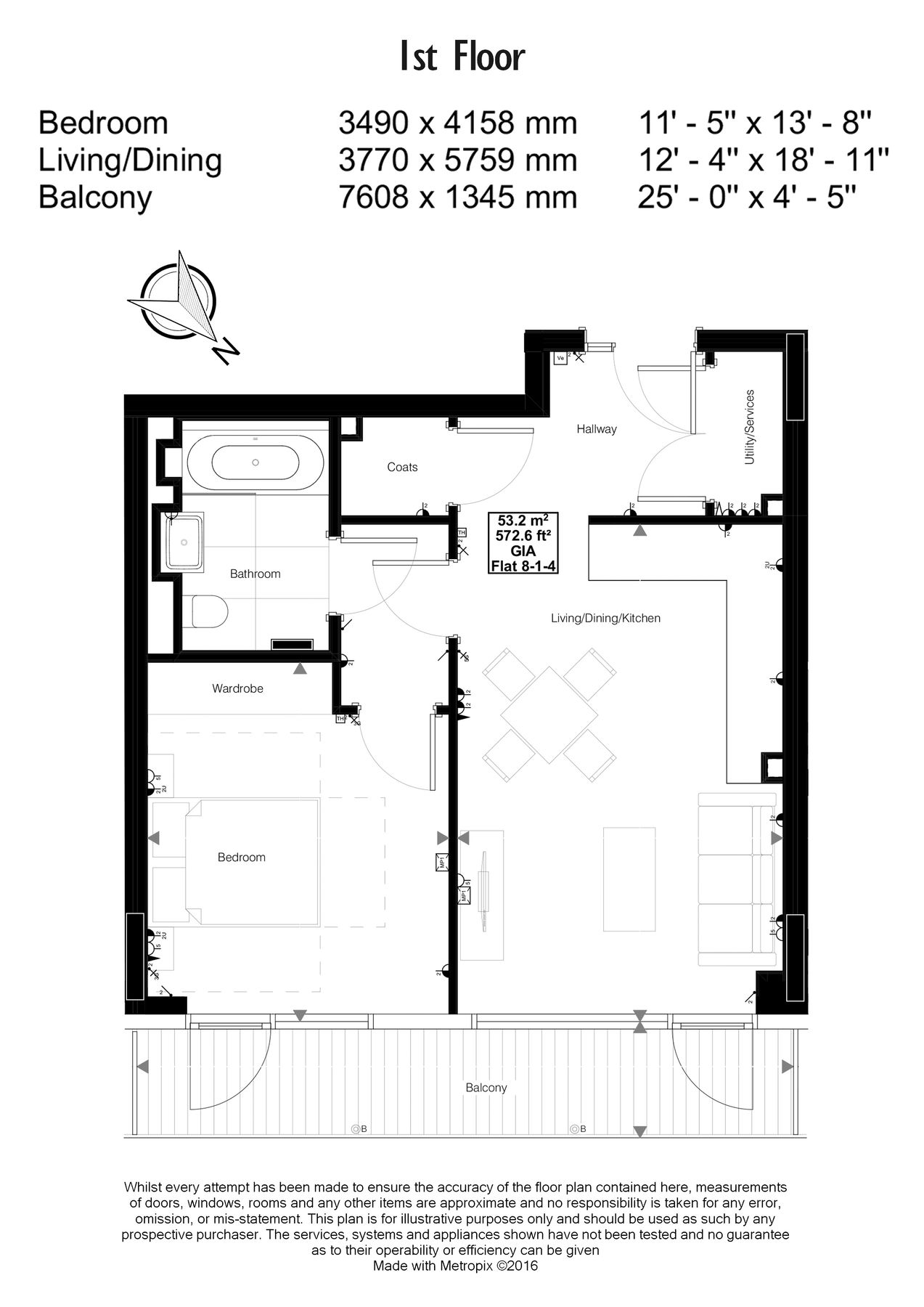 1 bedroom flat to rent in Sherrin House, Royal Warwick Square, W14-Floorplan
