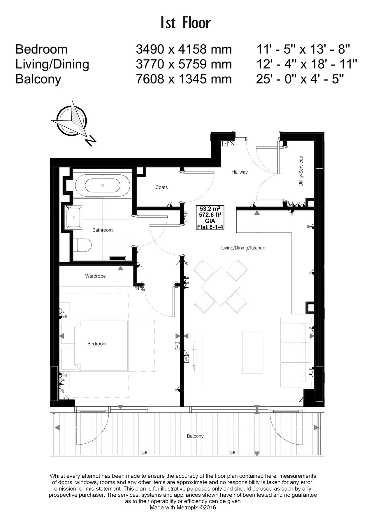 1  bedroom flat to rent in Sherrin House, Royal Warwick Square, W14-Floorplan