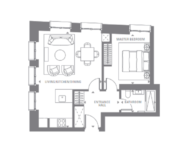 1 bedroom flat to rent in Lancer Square, Kensington, W8-Floorplan