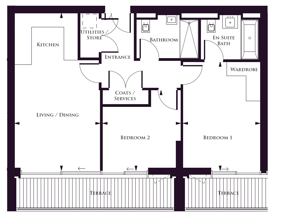 2  bedrooms flat to rent in Kensington High Street, Kensington, W14-Floorplan