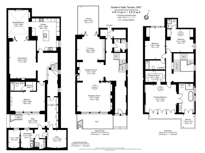 4  bedrooms flat to rent in Queens Gate Terrace, Kensington, SW7-Floorplan