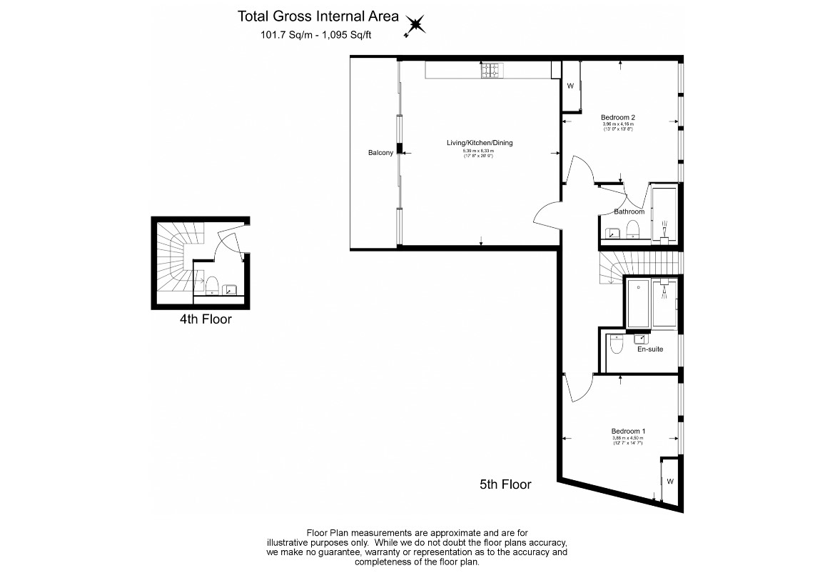 2  bedrooms flat to rent in Cluny Mews, Kensington, SW5-Floorplan